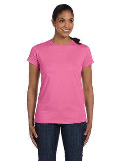 Hanes Ladies ComfortSoft Cotton T-Shirt 5680 | Pink - Front