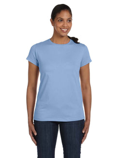 Hanes Ladies ComfortSoft Cotton T-Shirt 5680 | Light Blue - Front