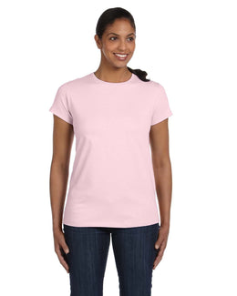 Hanes Ladies ComfortSoft Cotton T-Shirt 5680 | Pale Pink - Front