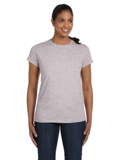 Hanes Ladies ComfortSoft Cotton T-Shirt 5680 | Light Steel - Front
