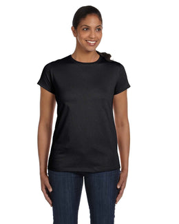 Hanes Ladies ComfortSoft Cotton T-Shirt 5680 | Black - Front