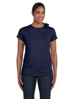 Hanes Ladies ComfortSoft Cotton T-Shirt 5680 | Navy - Front