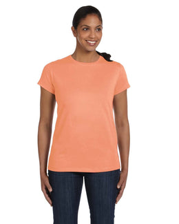 Hanes Ladies ComfortSoft Cotton T-Shirt 5680 | Candy Orange - Front