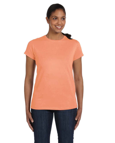 Hanes Ladies ComfortSoft Cotton T-Shirt 5680 | Candy Orange - Front