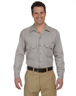 Dickies Long Sleeve Work Shirt 574 | Silver Gray - Front