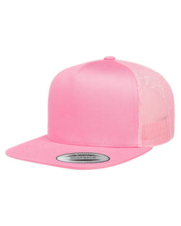 Yupoong Adult 5-Panel Classic Trucker Cap 6006 | Pink - Front
