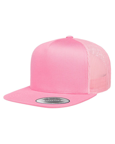 Yupoong Adult 5-Panel Classic Trucker Cap 6006 | Pink - Front