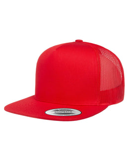 Yupoong Adult 5-Panel Classic Trucker Cap 6006 | Red - Front