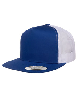 Yupoong Adult 5-Panel Classic Trucker Cap 6006 | Royal/ White - Front