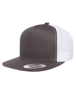 Yupoong Adult 5-Panel Classic Trucker Cap 6006 | Charcoal/ White - Front