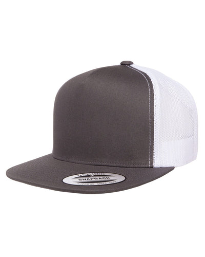 Yupoong Adult 5-Panel Classic Trucker Cap 6006 | Charcoal/ White - Front