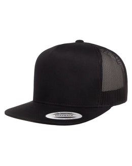 Yupoong Adult 5-Panel Classic Trucker Cap 6006 | Black - Front