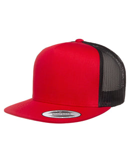 Yupoong Adult 5-Panel Classic Trucker Cap 6006 | Red/ Black - Front