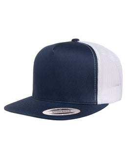 Yupoong Adult 5-Panel Classic Trucker Cap 6006 | Navy/ White - Front
