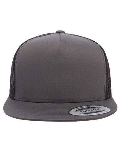 Yupoong Adult 5-Panel Classic Trucker Cap 6006 | Charcoal/ Black - Front
