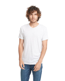 Next Level Mens Triblend Crew Tee 6010 | Heather White - Front