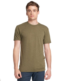 Next Level Mens Triblend Crew Tee 6010 | Military Green - Front
