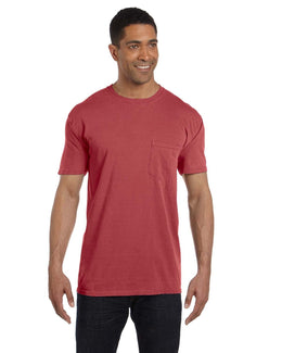 Comfort Colors Garment-Dyed Pocket T-Shirt 6030CC | Crimson - Front