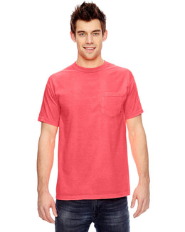 Comfort Colors Garment-Dyed Pocket T-Shirt 6030CC | Neon Red Orange - Front