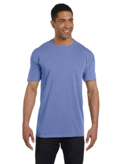 Comfort Colors Garment-Dyed Pocket T-Shirt 6030CC | Flo Blue - Front