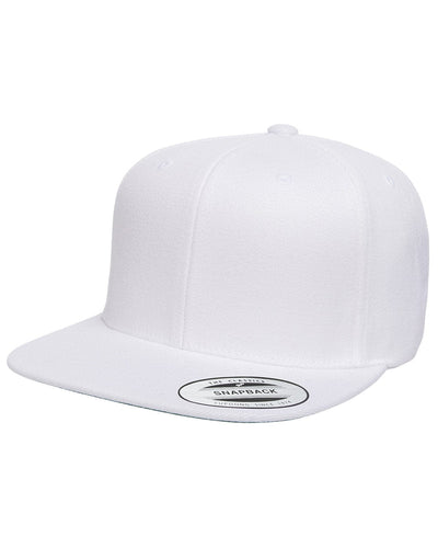 Yupoong 6-Panel Structured Flat Visor Cap 6089 | White - Front