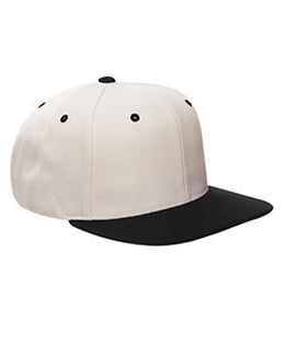 Yupoong 6-Panel Structured Flat Visor Cap 6089 | Natural/ Black - Front