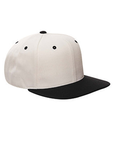 Yupoong 6-Panel Structured Flat Visor Cap 6089 | Natural/ Black - Front
