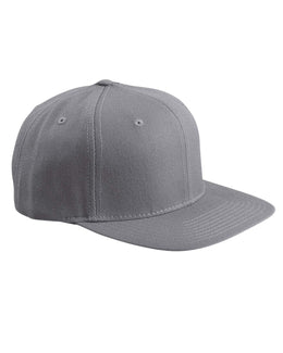 Yupoong 6-Panel Structured Flat Visor Cap 6089 | Dark Grey - Front