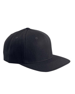 Yupoong 6-Panel Structured Flat Visor Cap 6089 | Black - Front