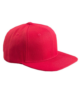 Yupoong 6-Panel Structured Flat Visor Cap 6089 | Red - Front