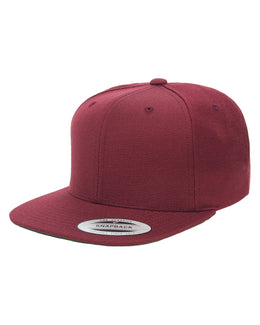 Yupoong 6-Panel Structured Flat Visor Cap 6089 | Maroon - Front