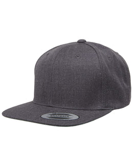 Yupoong 6-Panel Structured Flat Visor Cap 6089 | Dark Heather - Front