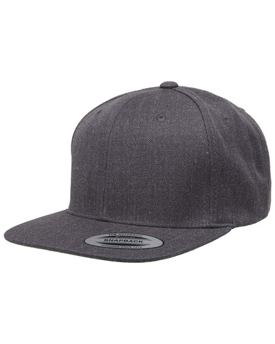 Yupoong 6-Panel Structured Flat Visor Cap 6089 | Dark Heather - Front