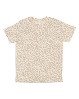 LAT Youth Fine Jersey T-Shirt 6101 | Natural Leopard - Front
