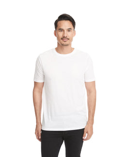 Next Level Mens Poly/Cotton Short Sleeve Crew T-Shirt 6200 | White - Front