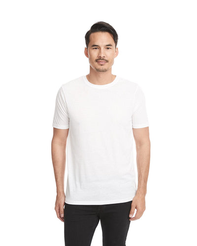 Next Level Mens Poly/Cotton Short Sleeve Crew T-Shirt 6200 | White - Front