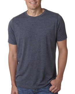 Next Level Mens Poly/Cotton Short Sleeve Crew T-Shirt 6200 | Antique Denim - Front
