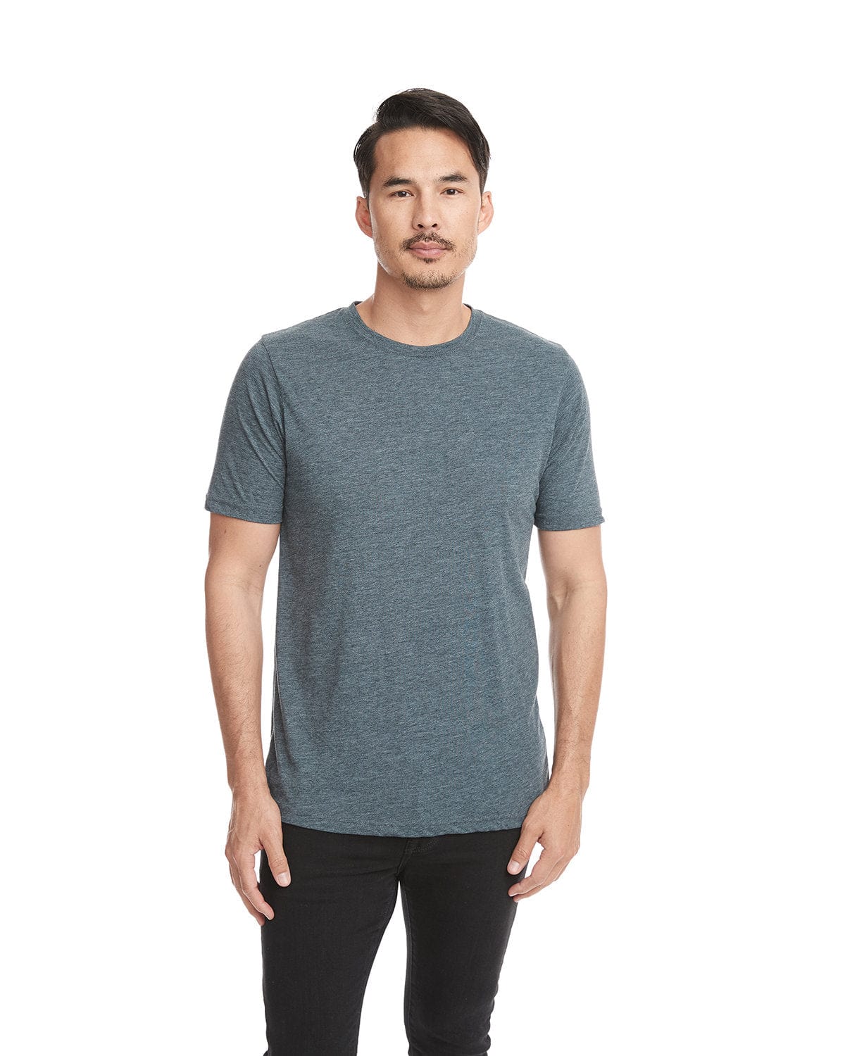 Next Level Men's Premium Fitted Crew T-Shirt 2 Pack - Heavy Metal + Red, 100% Combed Cotton