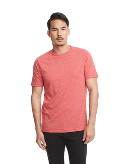 Next Level Mens Poly/Cotton Short Sleeve Crew T-Shirt 6200 | Red - Front