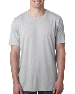 Next Level Mens Poly/Cotton Short Sleeve Crew T-Shirt 6200 | Silver - Front