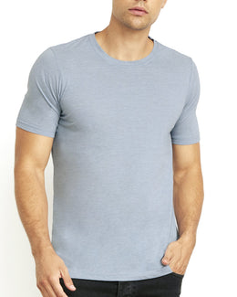 Next Level Mens Poly/Cotton Short Sleeve Crew T-Shirt 6200 | Stonewash Denim - Front