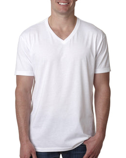 Next Level Mens Premium CVC V-Neck Tee 6240 | White - Front