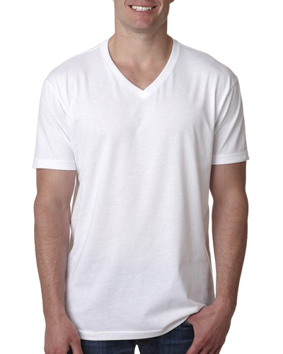 Next Level Mens Premium CVC V-Neck Tee 6240 | White - Front