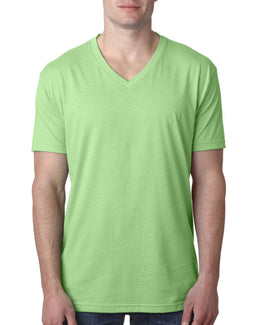 Next Level Mens Premium CVC V-Neck Tee 6240 | Apple Green - Front