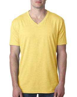 Next Level Mens Premium CVC V-Neck Tee 6240 | Banana Cream - Front