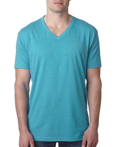 Next Level Mens Premium CVC V-Neck Tee 6240 | Bondi Blue - Front