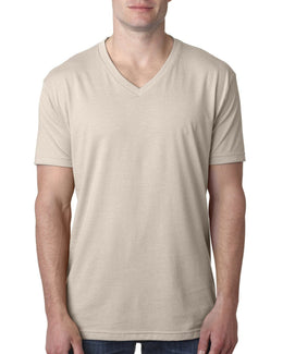 Next Level Mens Premium CVC V-Neck Tee 6240 | Sand - Front