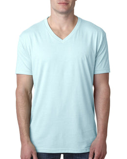 Next Level Mens Premium CVC V-Neck Tee 6240 | Ice Blue - Front