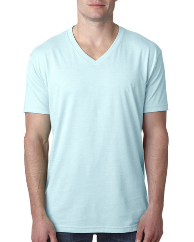 Next Level Mens Premium CVC V-Neck Tee 6240 | Ice Blue - Front
