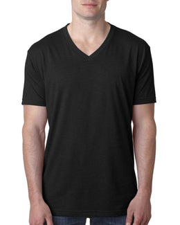 Next Level Mens Premium CVC V-Neck Tee 6240 | Black - Front
